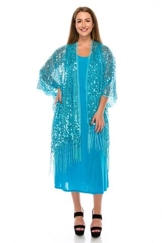 Sequin Jacket Turquoise - Montana Dress Co