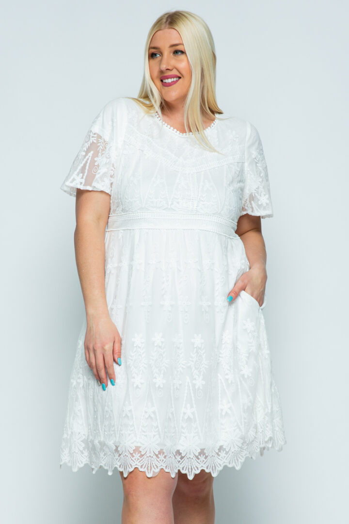 plus size white dress