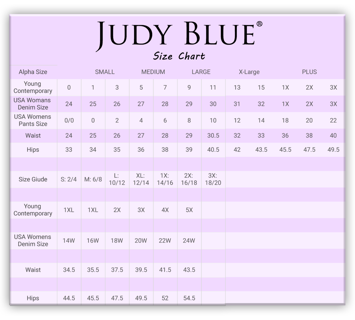 Judy Blue White Capri Jeans  Dress size chart women, Capri jeans, Jeans  size chart