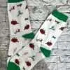 Sewing Socks w/ Pin Cushion White Green