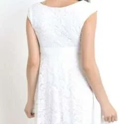 Alternative view of Maternity Lace Semi Formal White Dress