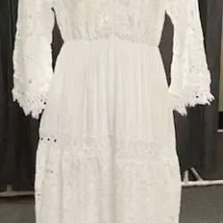 Boho Long Lace Dress White