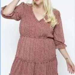 Print Ruffle Mini Dress