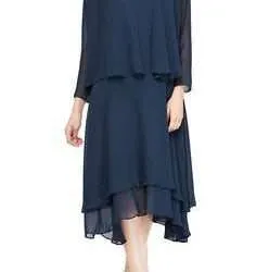 Dress Jacket Sequin Shoulders Navy