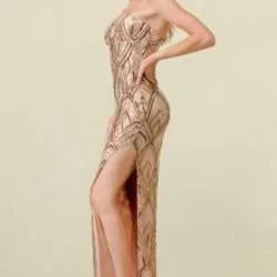 Alternative view of Gold Sequin Gown