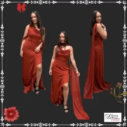 Copper One Shoulder Gown