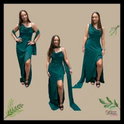 Emerald One Shoulder Gown