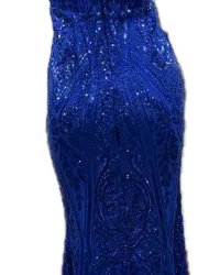Royal Blue Sequin Gown - Image 2