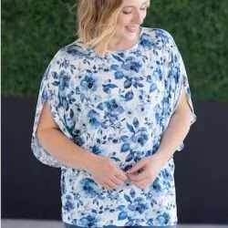 Flowy Blue Floral Shirt