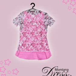 Alternative view of Pink Floral Short Sleeve Mesh Shirt
