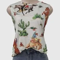 Alternative view of Beige Retro Cowgirl Shirt