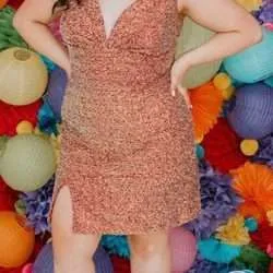 Plus Size Sequin Sleeveless Cocktail Dress